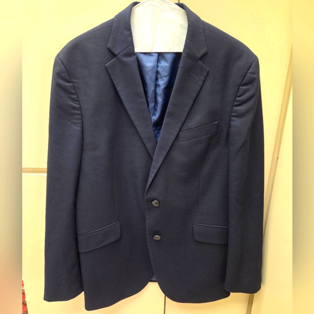 Navy Blue Reaction Kenneth Cole Blazer 44R Classic Fit